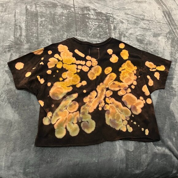 Handmade Bleach Dye Butterfly Festival Crop Top - Picture 7 of 7